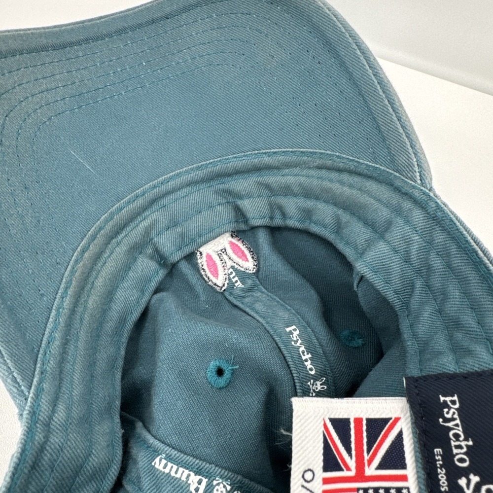 Psycho Bunny Men's One Size Cotton Turquoise Relaxed Fit Adjustable Dad Hat - Picture 9 of 11